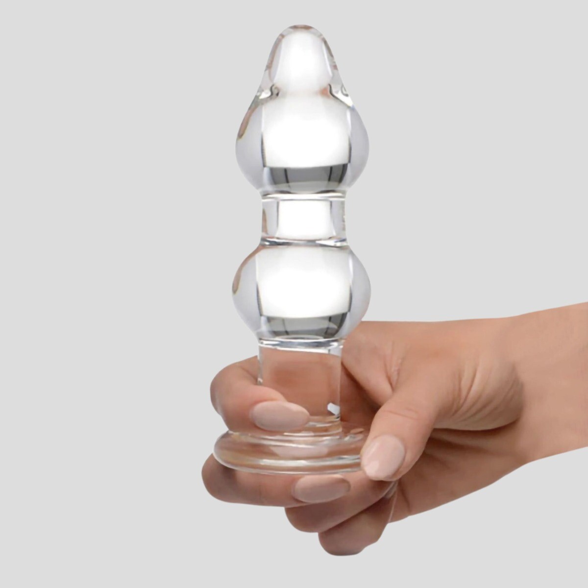 Glass Double Beaded Anal Butt Plug Dildo Beads Anal Stretching Training Sex Toys