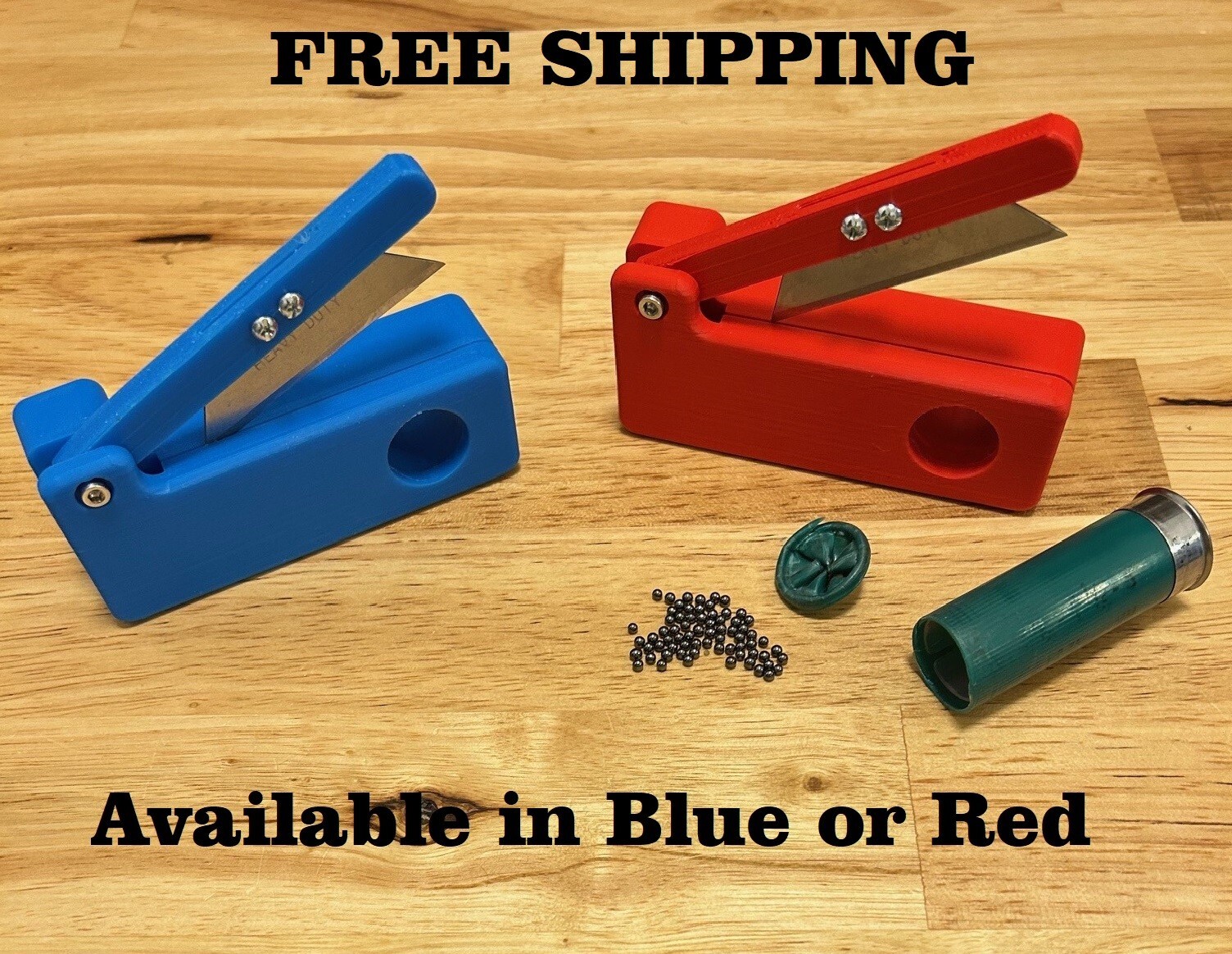 Blue or Red - 12ga Shotgun Shotshell Shell Trimmer Crimp Cutter Tool 12 Gauge