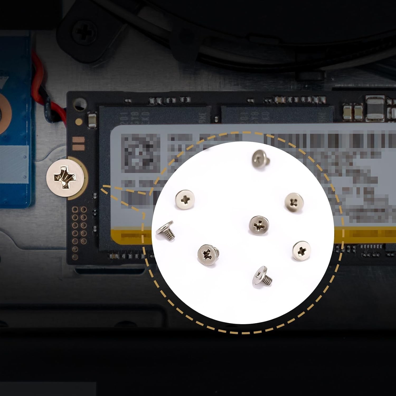 46PCS NVME M.2 SSD Mounting Screws M.2 SSD Screw Kit for Asus Gigabyte ASRock