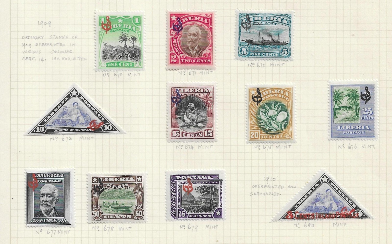 Liberia Earlier Collection on Pages & Cards