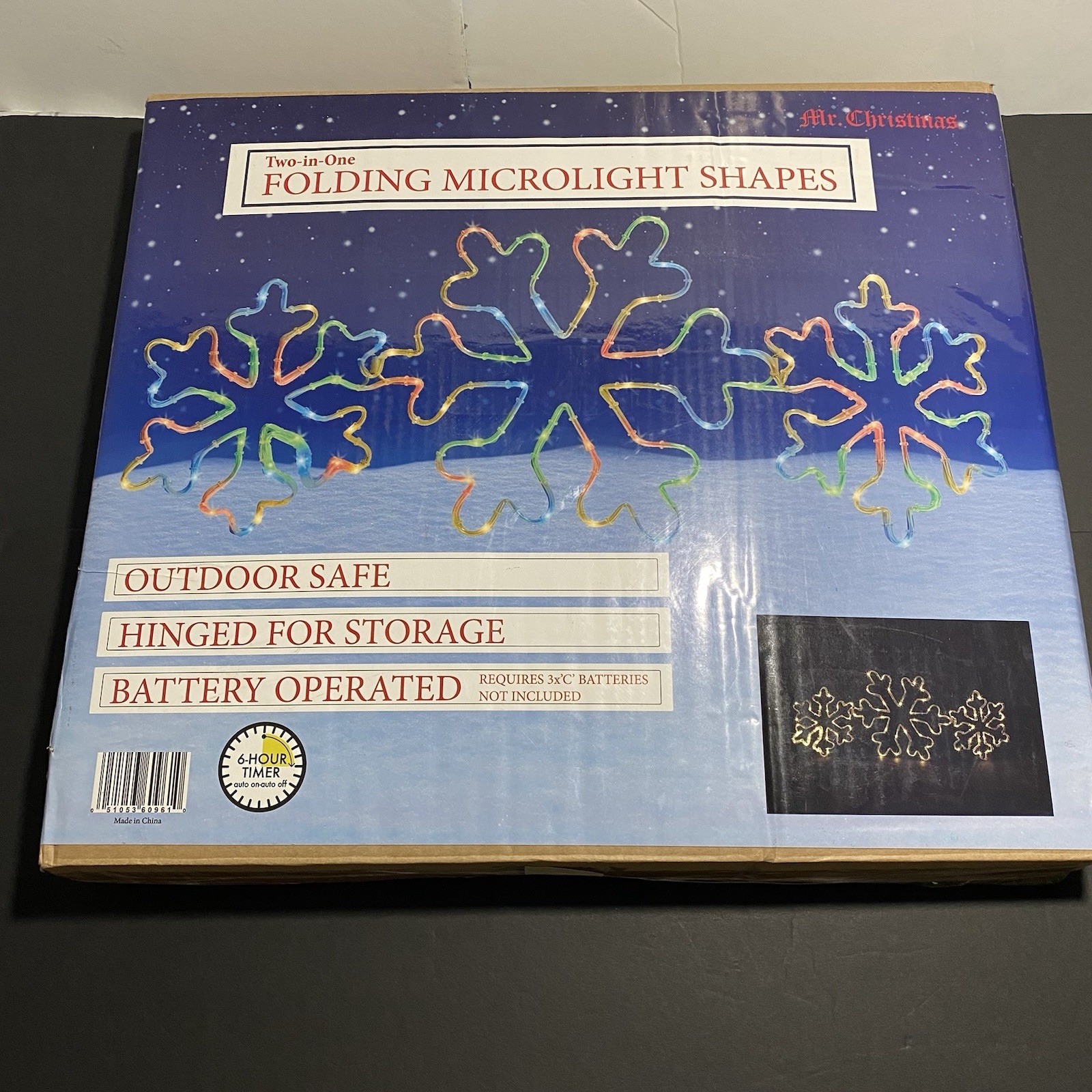 Mr. Christmas Holiday Icon Trio-Snowflakes Warm White/Multicolor