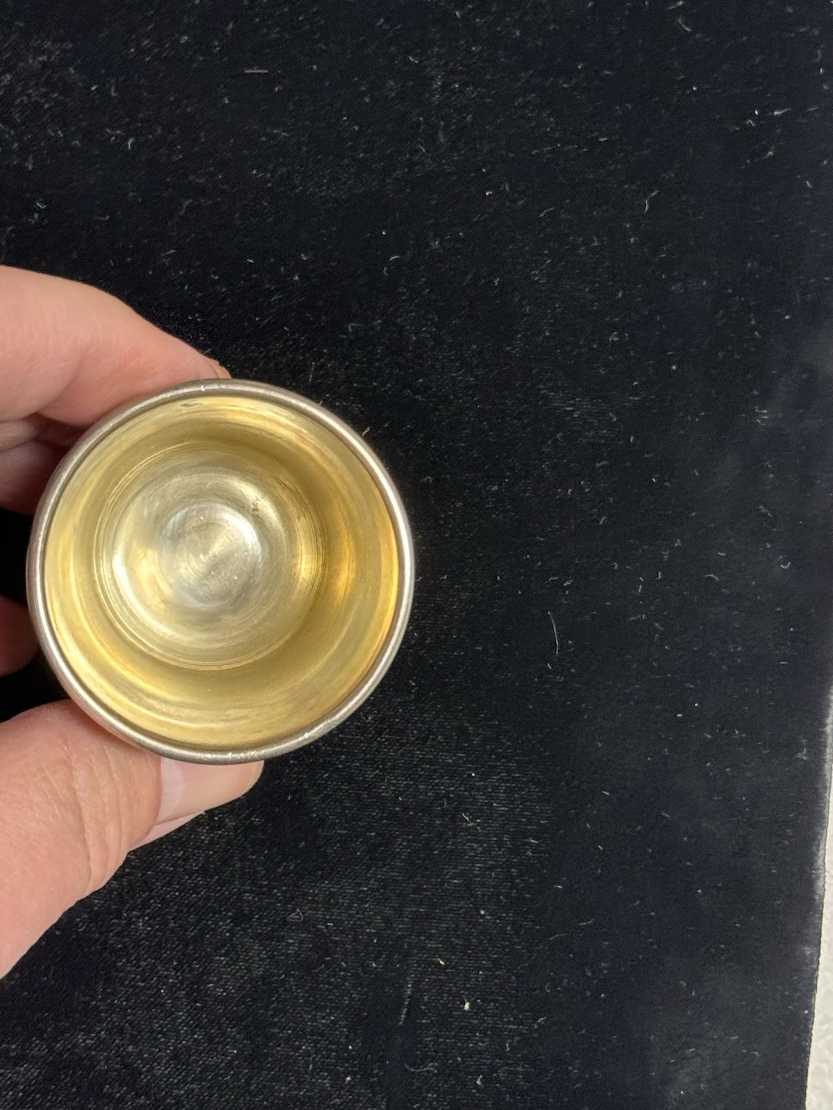 Antique Sterling "Only A Thimble Full" Shot Glass By Charles Thomae