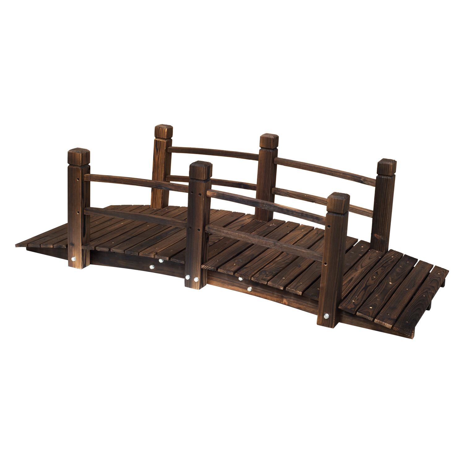 Brown 5 Foot Wood Garden Bridge Outdoor Home Living Furniture Decor Yard