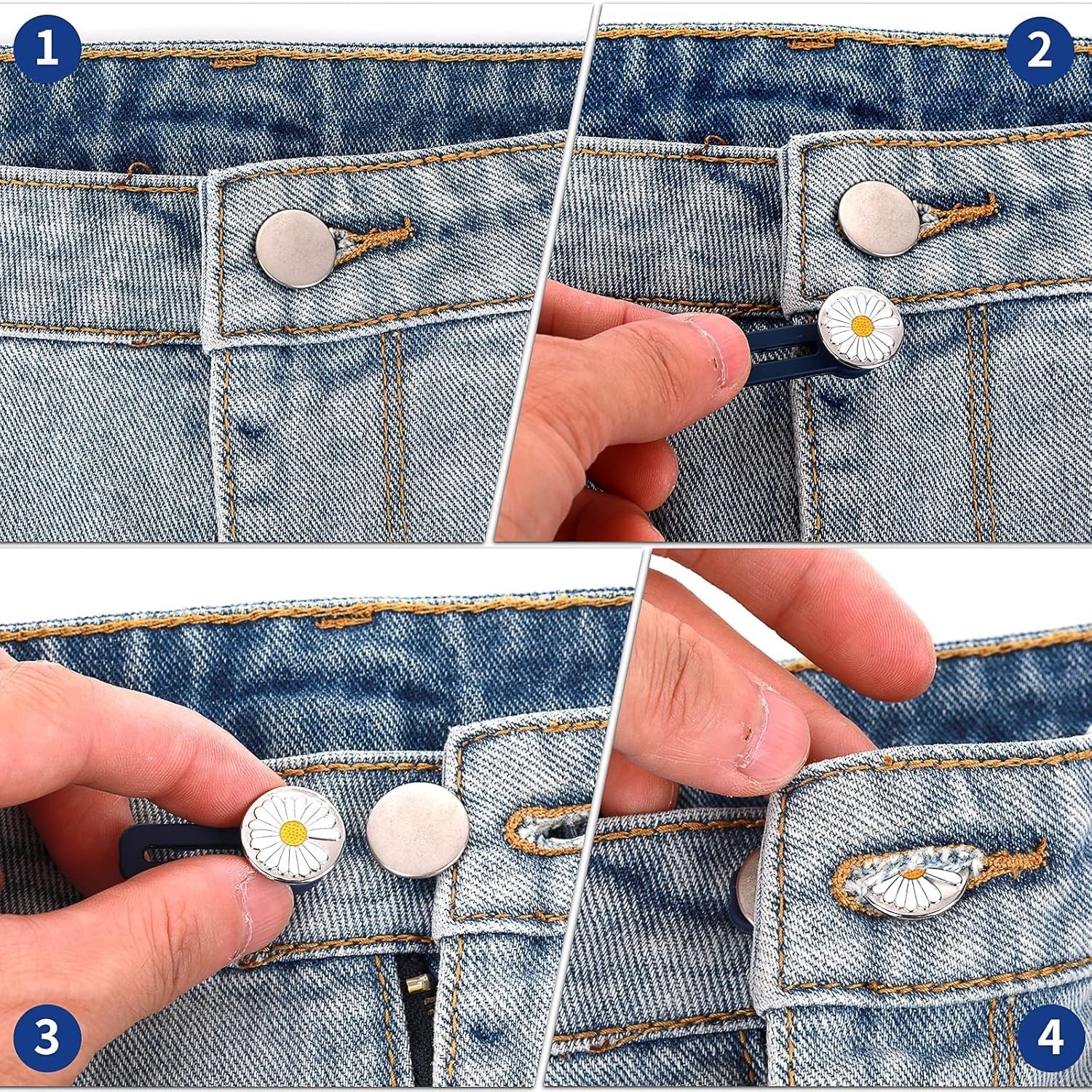 10 Pack Pants Expander Button Jeans Waist Extender Button10 Styles for Men Women
