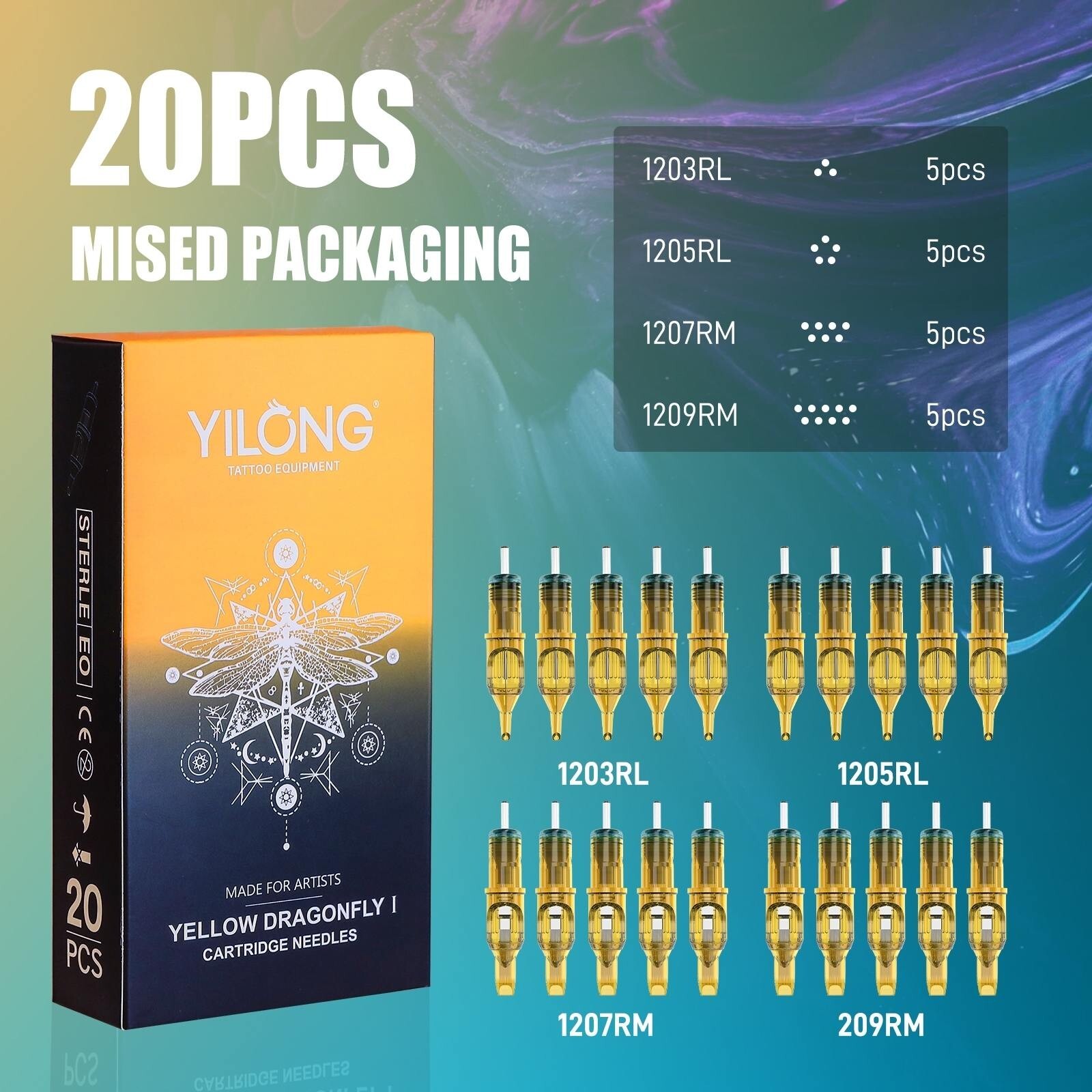 Tattoo Kit Complete Rotary Pen Machine Wireless 1200mAh Power Supply Needles Ink