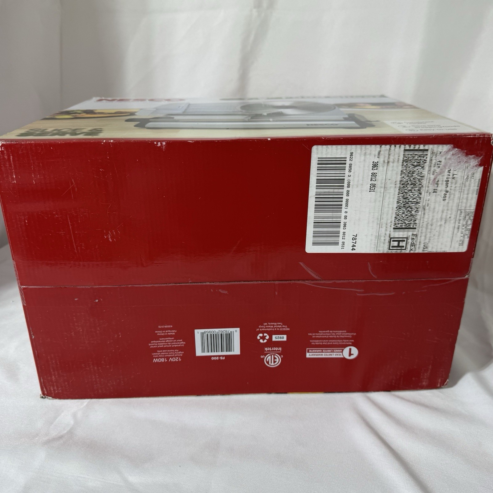 NESCO Stainless Steel 7.5” Food Slicer Adjustable Thickness Silver FS-200 TESTED