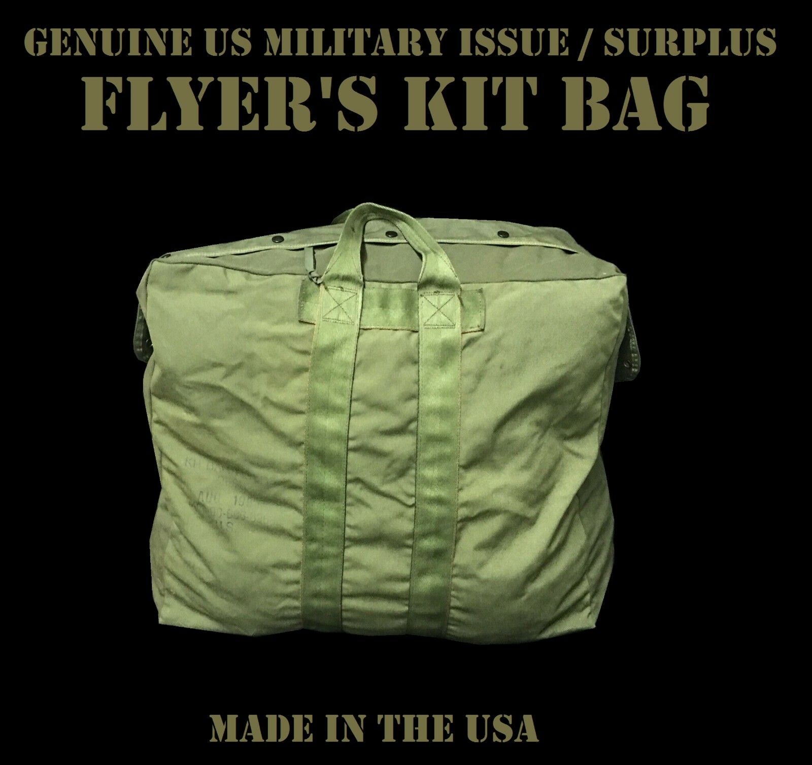 Genuine US Military Flyers Kit Bag OD Green Large Aircrew Duffel Duffle Army