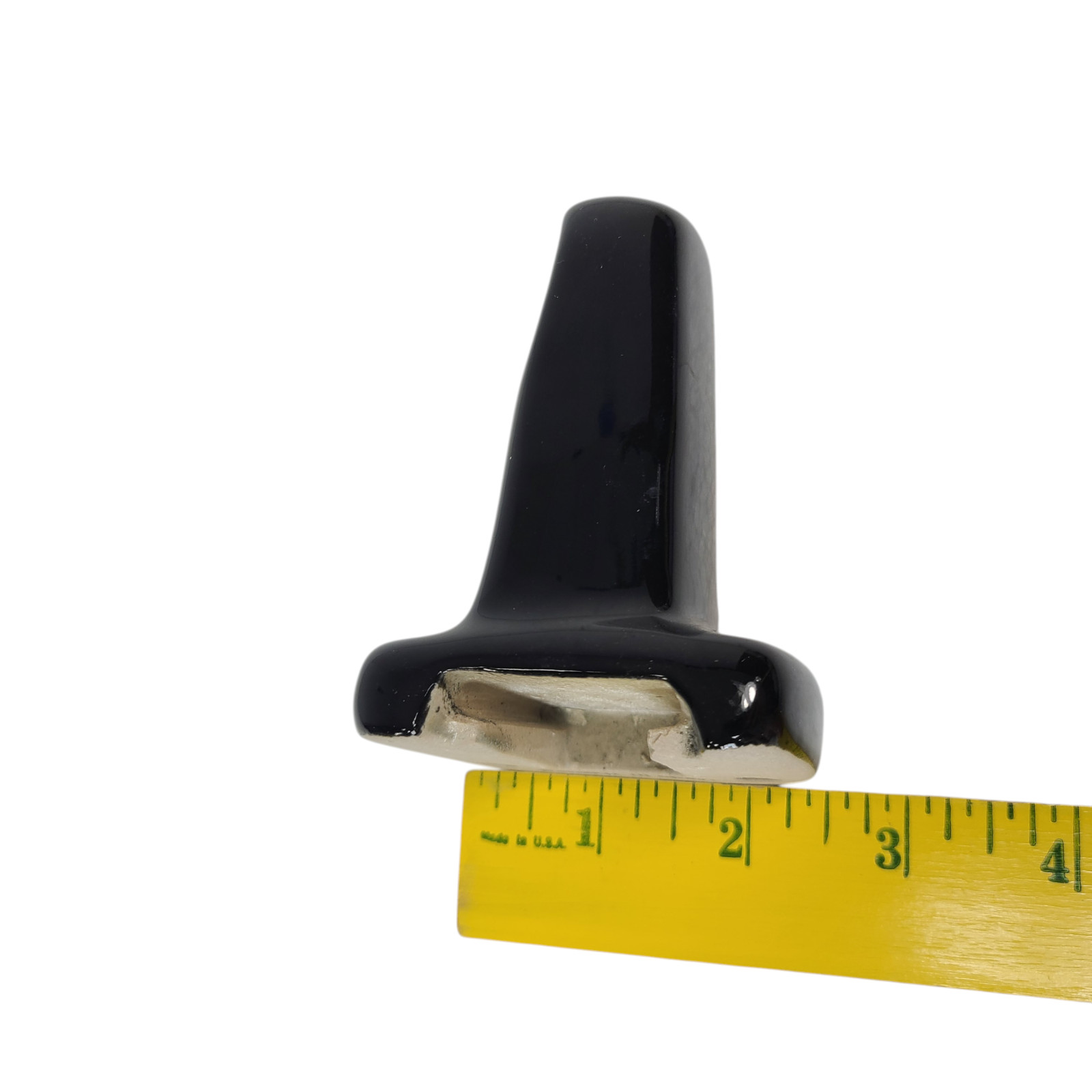 Vintage Black Ceramic Towel Bar Rod Rack Post Holders Bracket Screw in Drywall