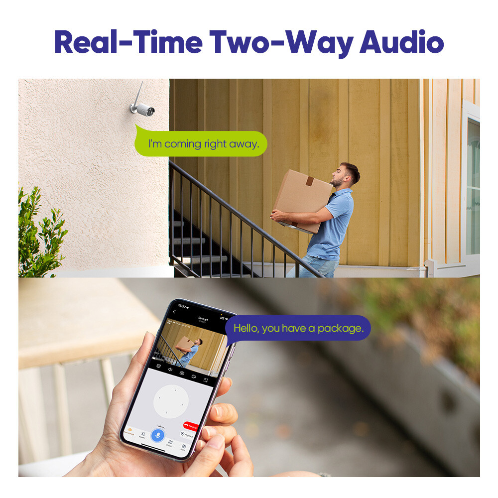 SANNCE Wireless 3MP Two Way Audio IP Security Camera System 5MP 8CH NVR WIFI AI