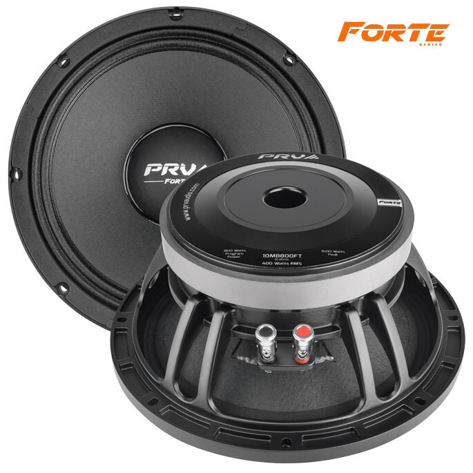 2x PRV Audio 10" Mid Bass Midrange Speaker 800 Watts Max Forte Series 10MB800FT