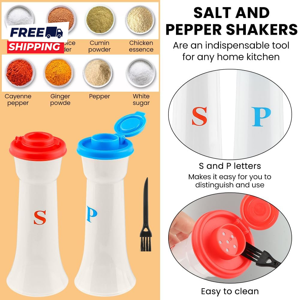 Salt and Pepper Shaker Set Plastic Salt and Pepper Shaker Set with Lids