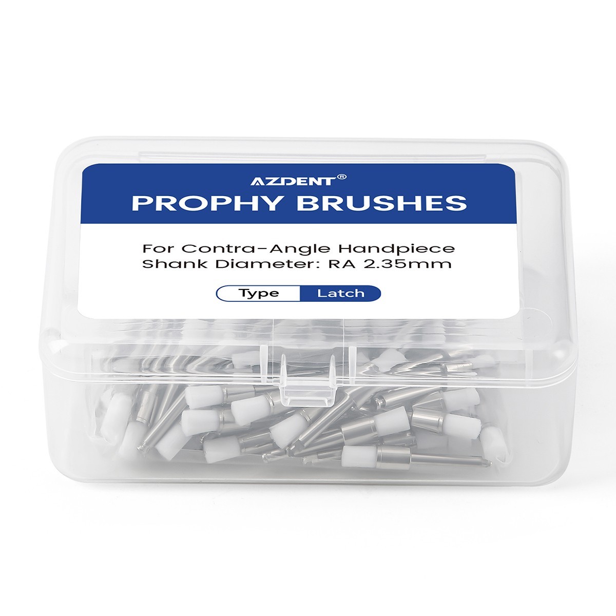 100pcs White Dental Lab Nylon Latch Flat Tapered Polishing Polisher Brushes