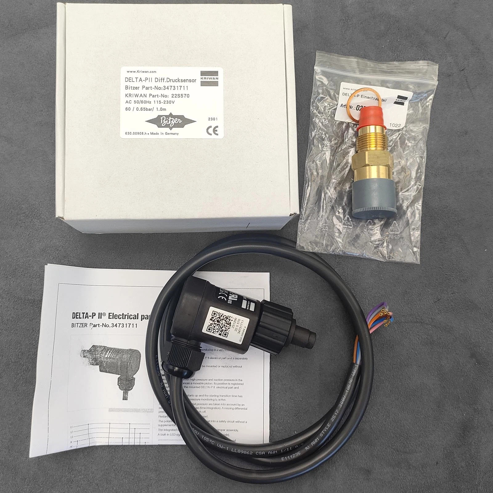 34731711 Compressor Oil Pressure Differential Switch with Copper Head for Bitzer