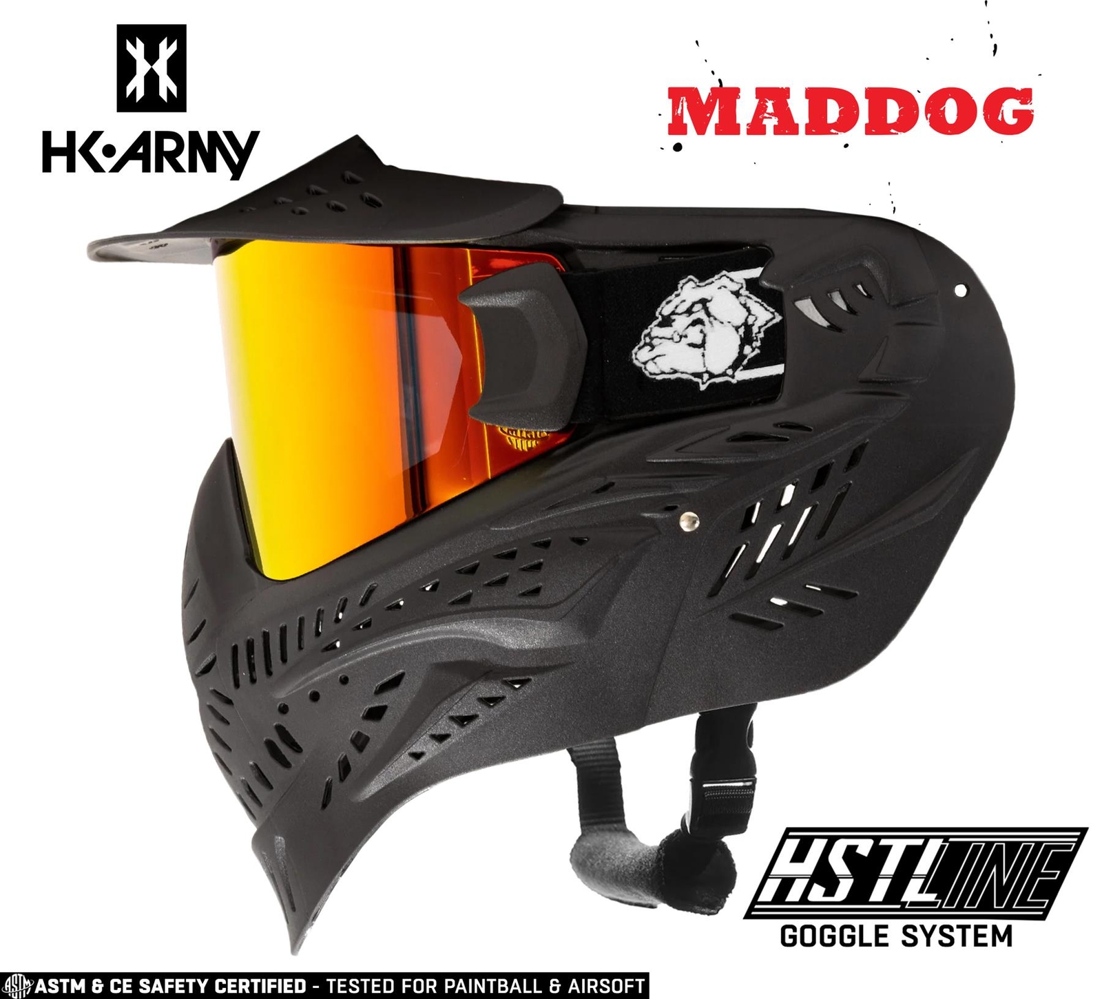 Maddog HK Army HSTL Paintball Mask Airsoft Goggle w/ Thermal Anti-Fog FIRE Lens