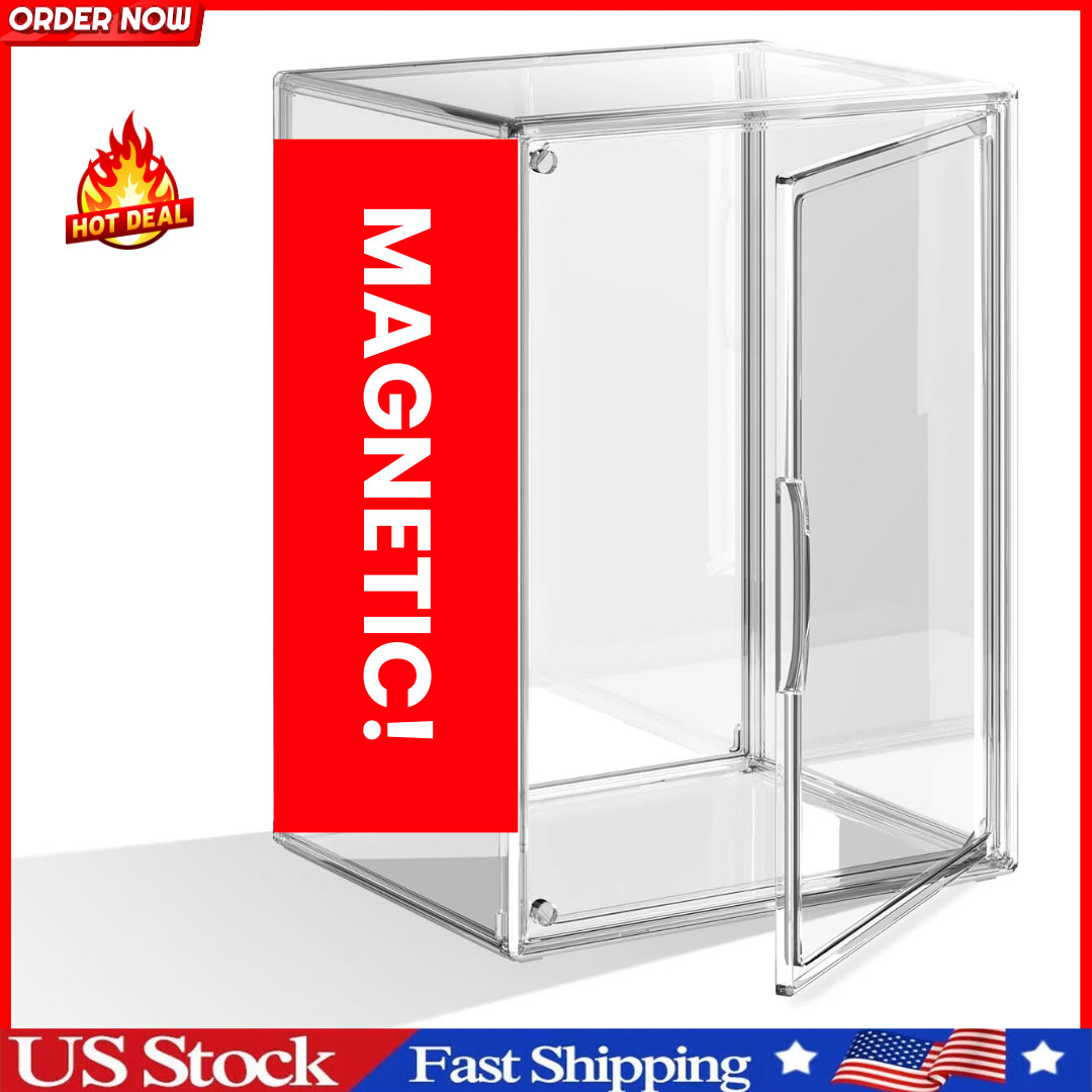 Clear Acrylic Display Case Large Stackable Storage, New