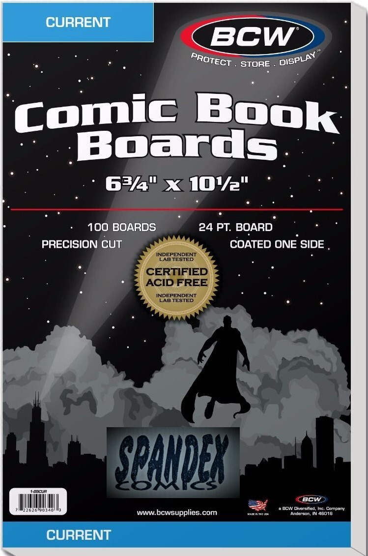 100 BCW 2-Mil Current Modern Poly Bags & Comic Boards Acid Free Safe Storage