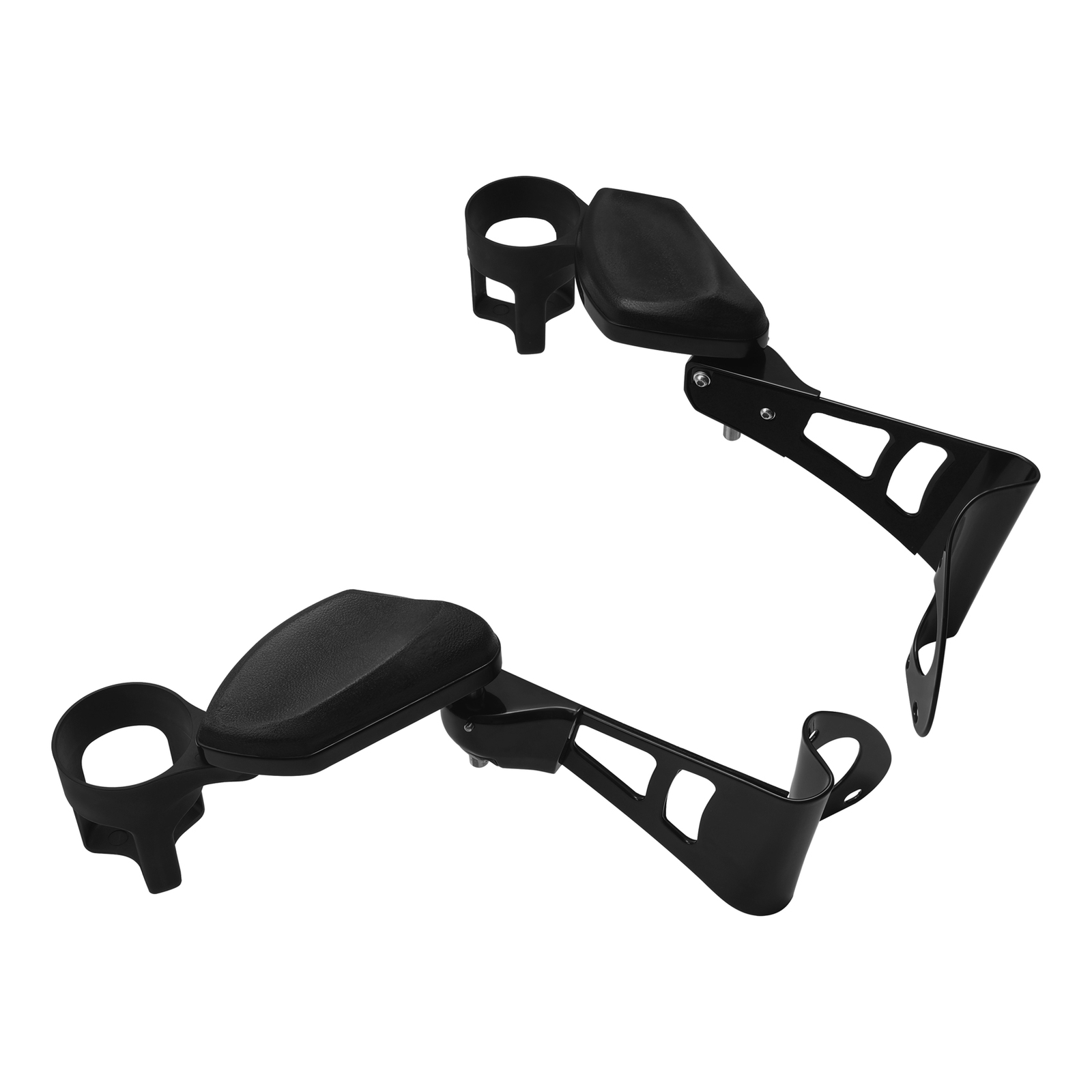 Black Passenger Arm Rests Armrests Drink Holder Fit For Harley Touring 2014-2024