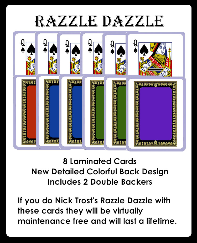 RAZZLE DAZZLE CUSTOM LAMINATED CARDS ONLY FOR NICK TROSTS PACKET TRICK