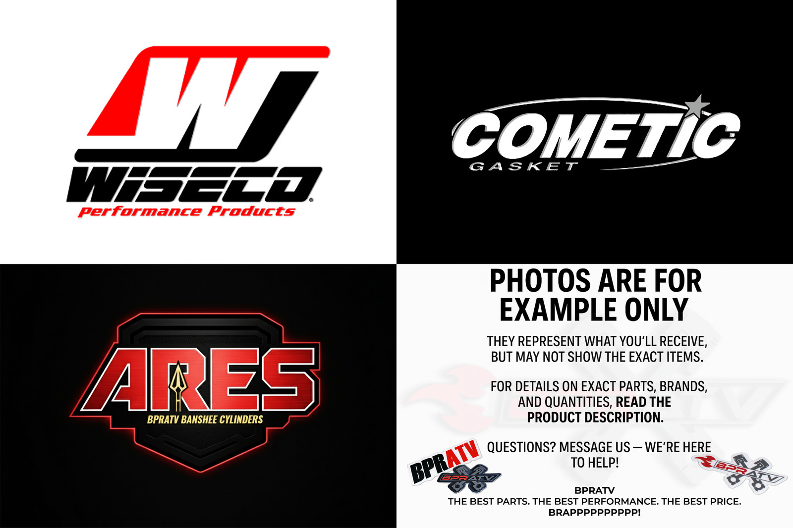 Banshee 421cc Stroker Engine Rebuild Kit ARES 68mm Cylinder +4mm Crank Cool Head