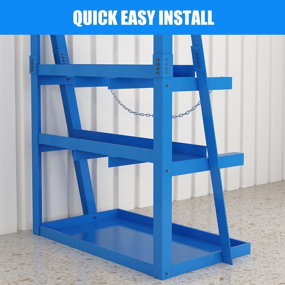 3000LBS Vertical Bar Rack 39" x 24" x 84" Lumber/Pipe Storage with Safety Chain