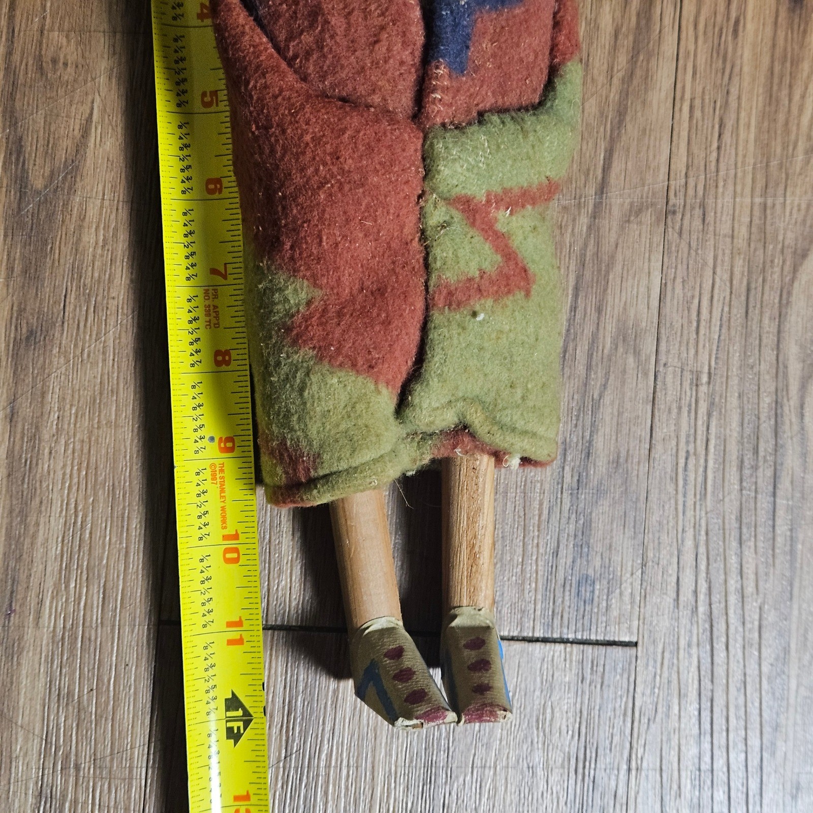 Vintage Skookum Native American Doll 12" Blanket Wrapped Wood Southwestern