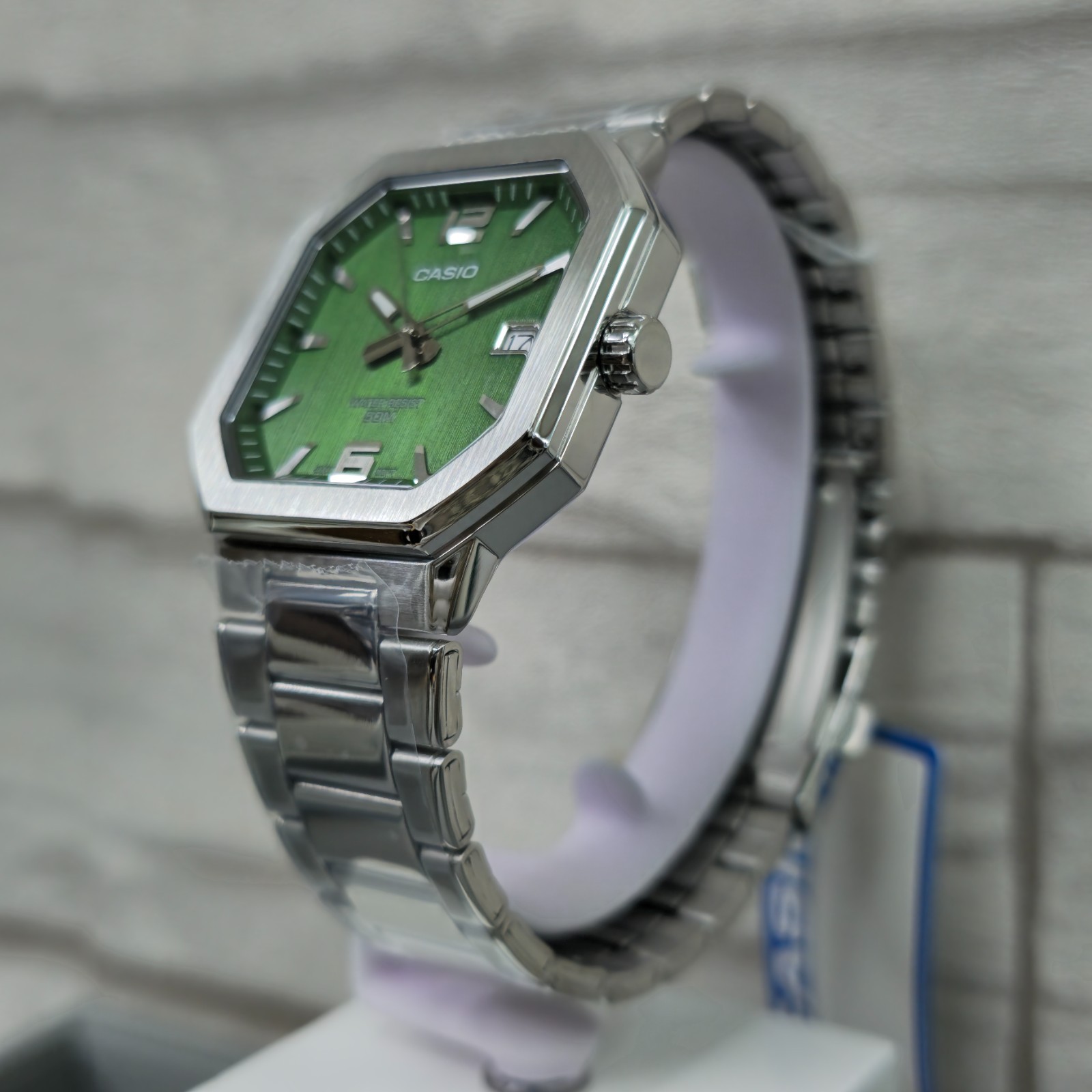 CASIO MTP‑B195 Series MTP-B195D-3A Green Dial Analog 38 mm Men’s Watch