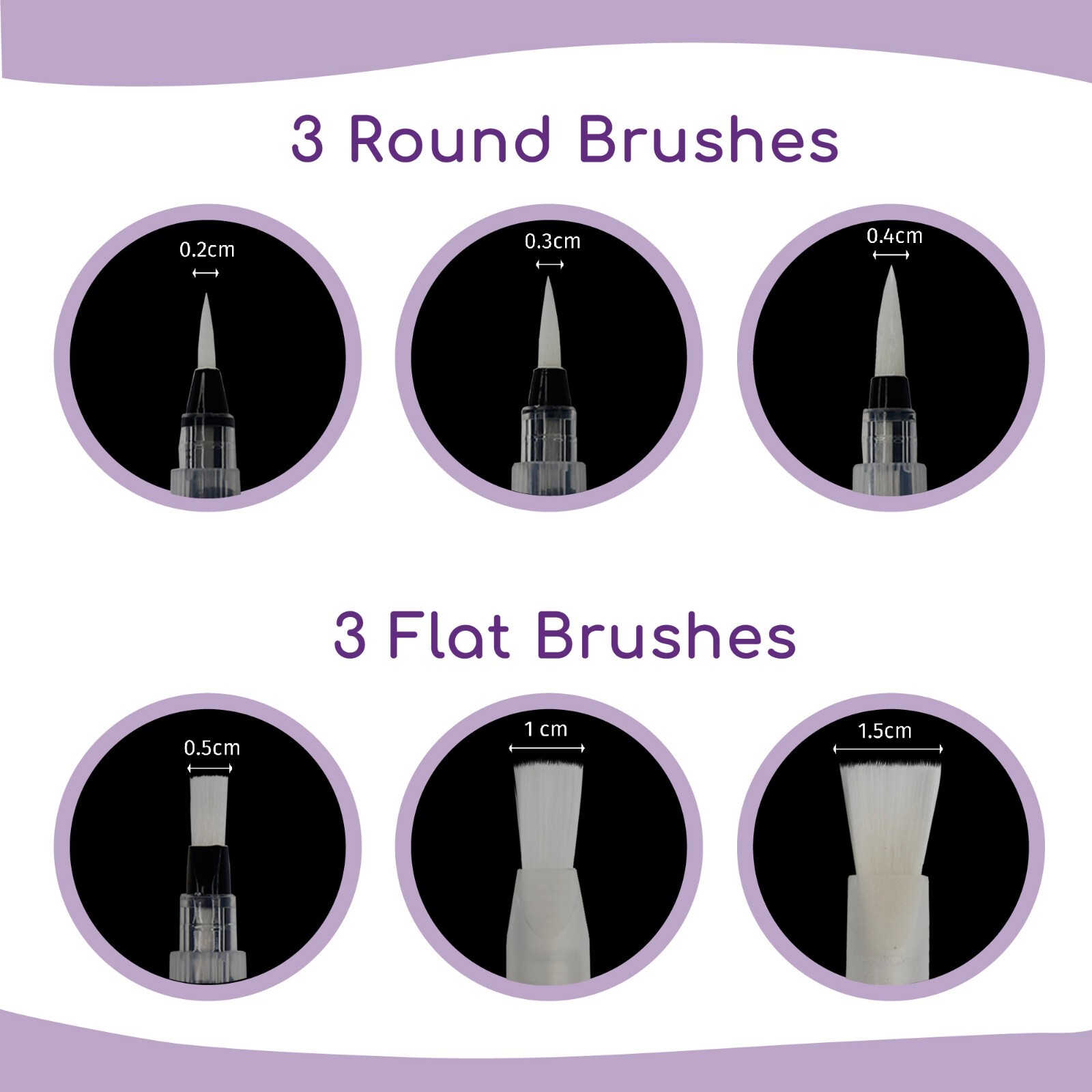 6 Pen Water Painting Brush Set with Refillable Tube