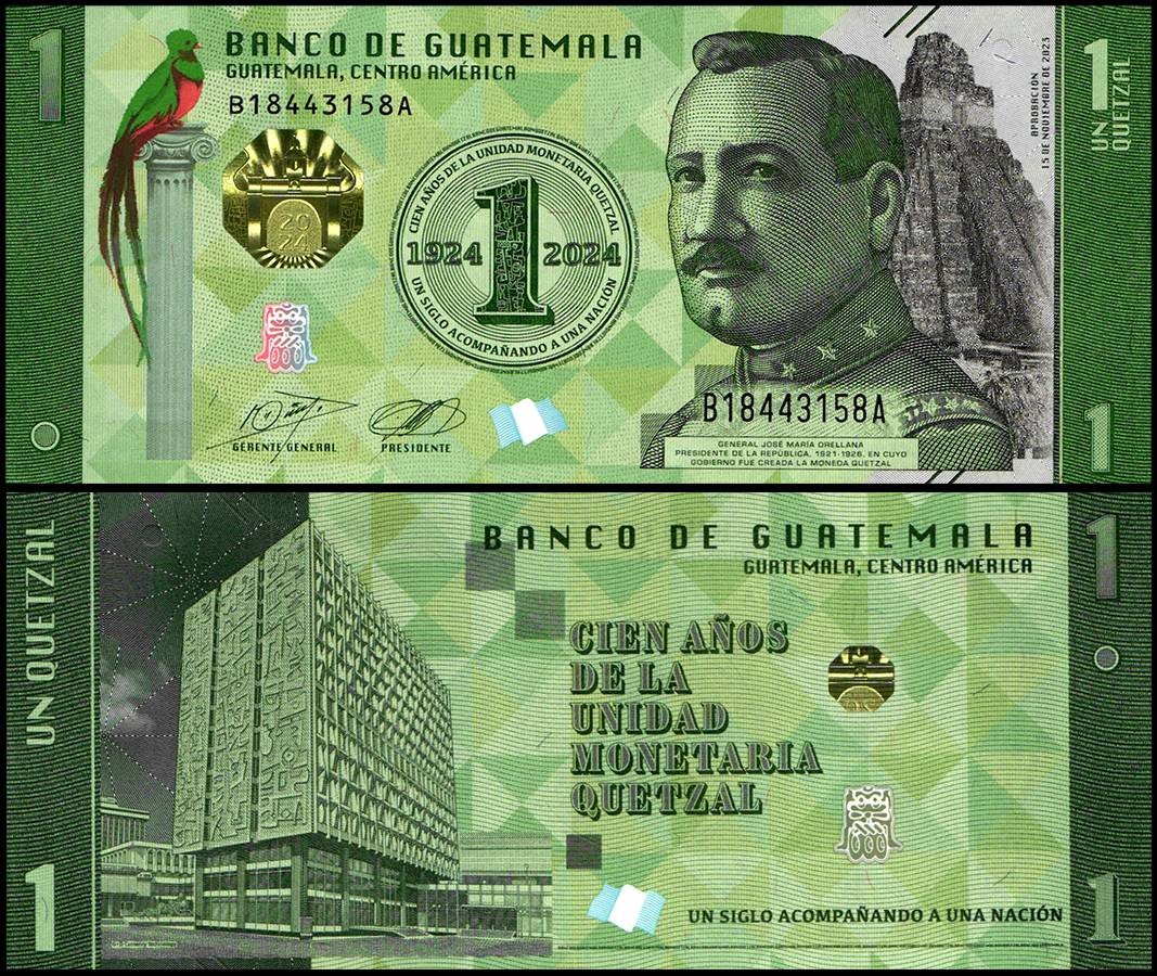 Guatemala 1 Quetzal, 2023, P-129, UNC, Commemorative