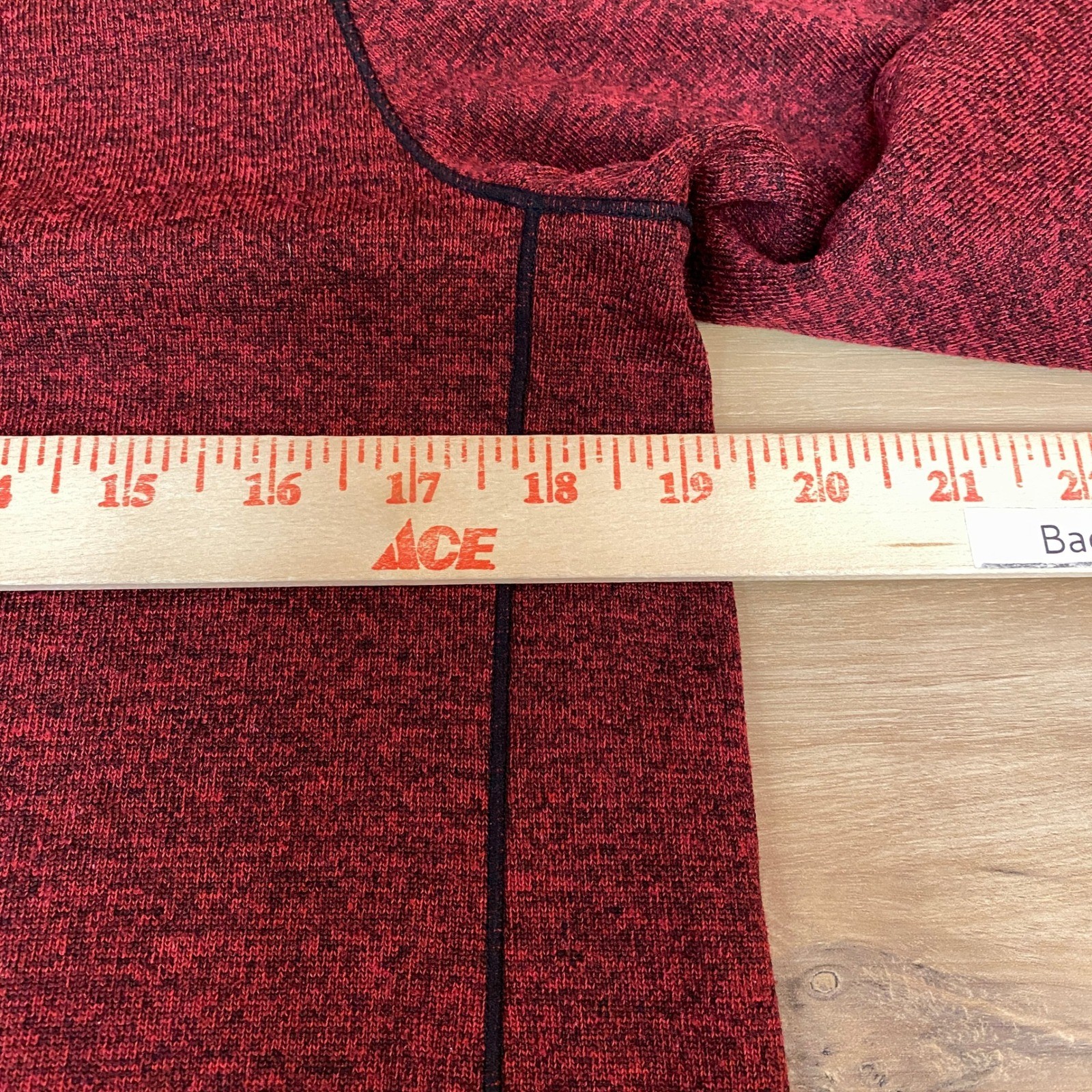 Eddie Bauer Henley Shirt Mens Medium Red Heathered Long Sleeve Performance