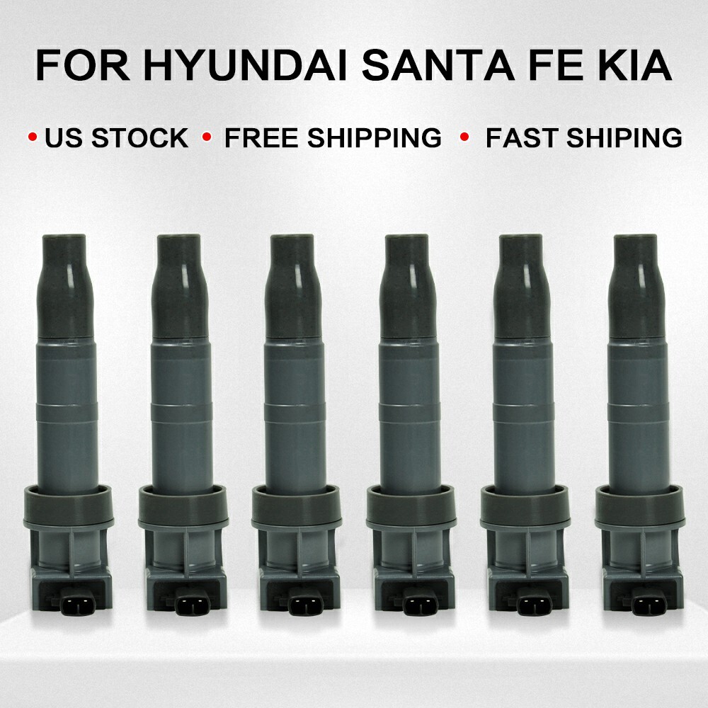 6 Pack Ignition Coil & Iridium Spark Plug For Hyundai Santa Fe Kia Sorento UF546