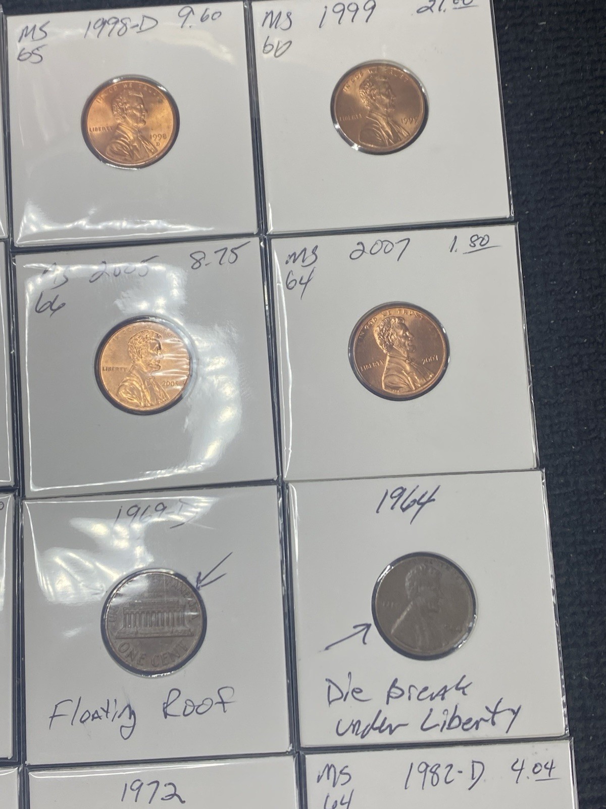 LINCOLN CENT Lot of 10 Red BU 1994-2022 And A Lot of 12 1964-1994 Error Coins