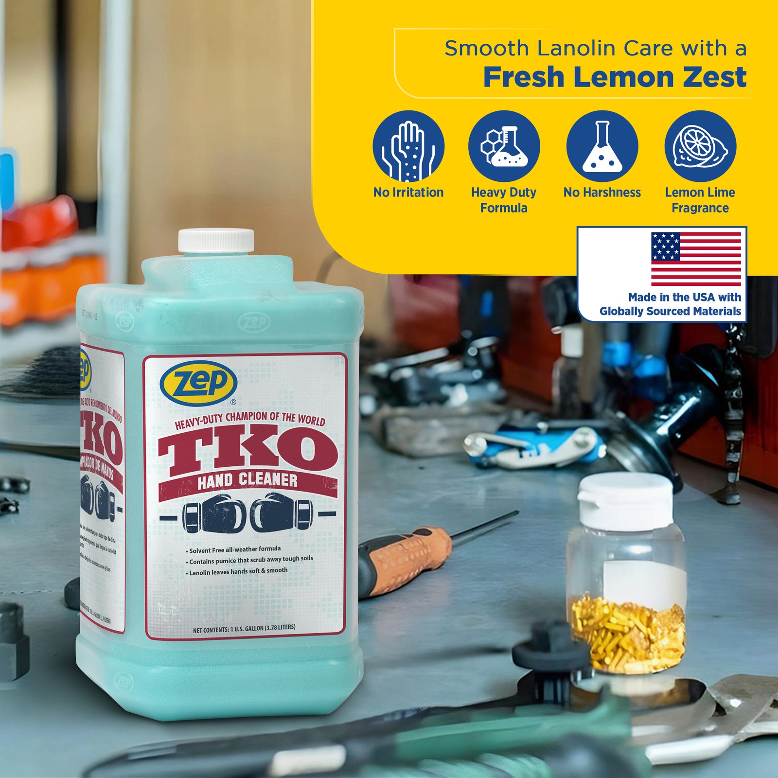 Zep Heavy-Duty TKO Hand Cleaner - 1 Gallon (Case of 4) R54824