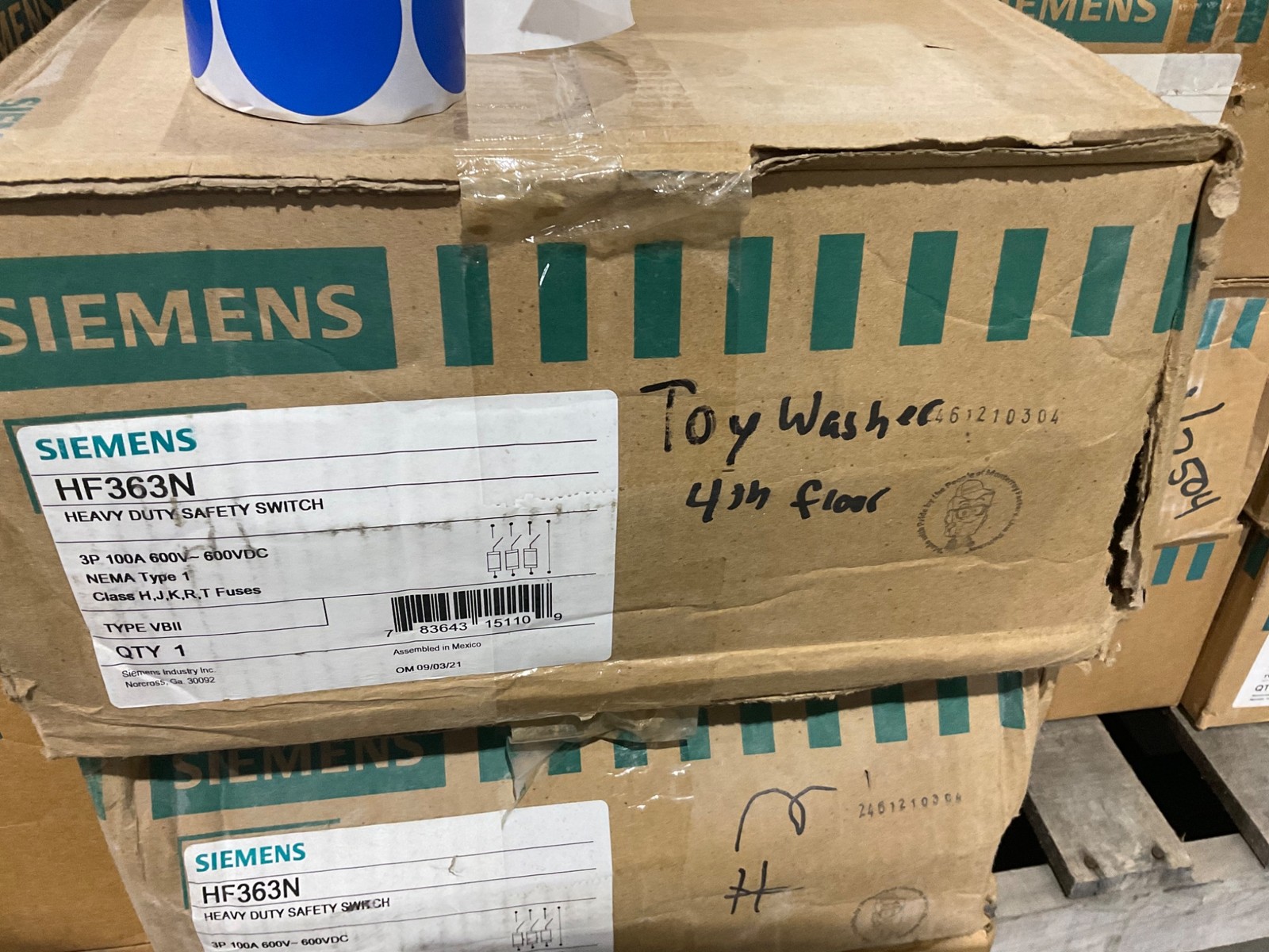 New Siemens HF363N 100 Amp 600v 3 Phase Fusible Safety Switch Disconnect nema 1