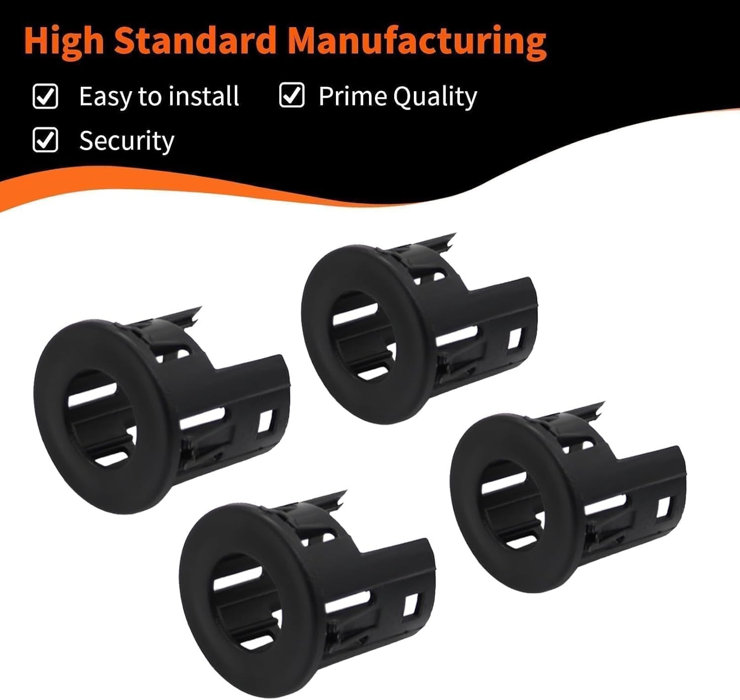 4X Parking Assist Sensor Mount Bracket Bezels Compatible with 2014-2018 1500 201