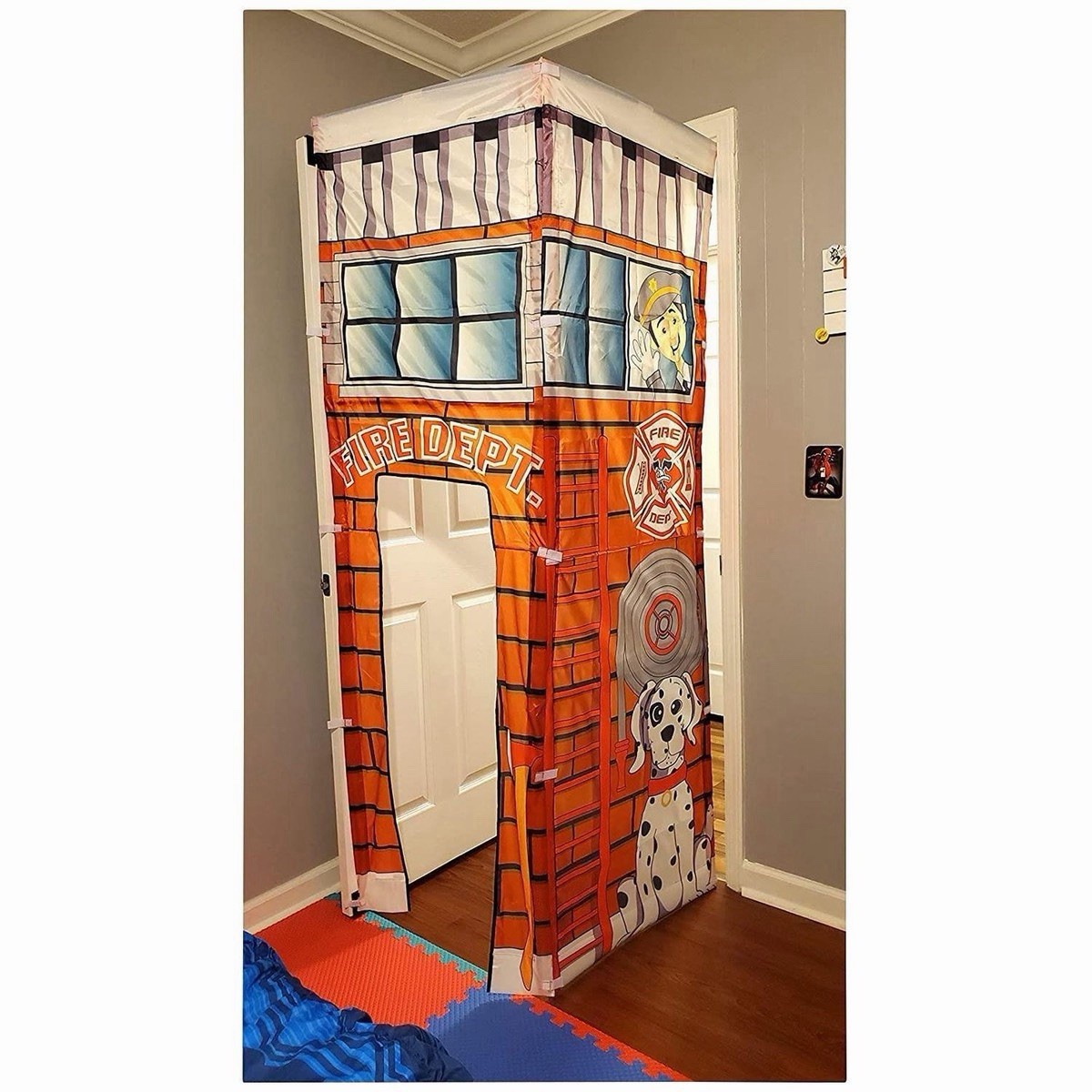 The Door Fort Fire Station Doorway Play Tent New In Box Kids Toy