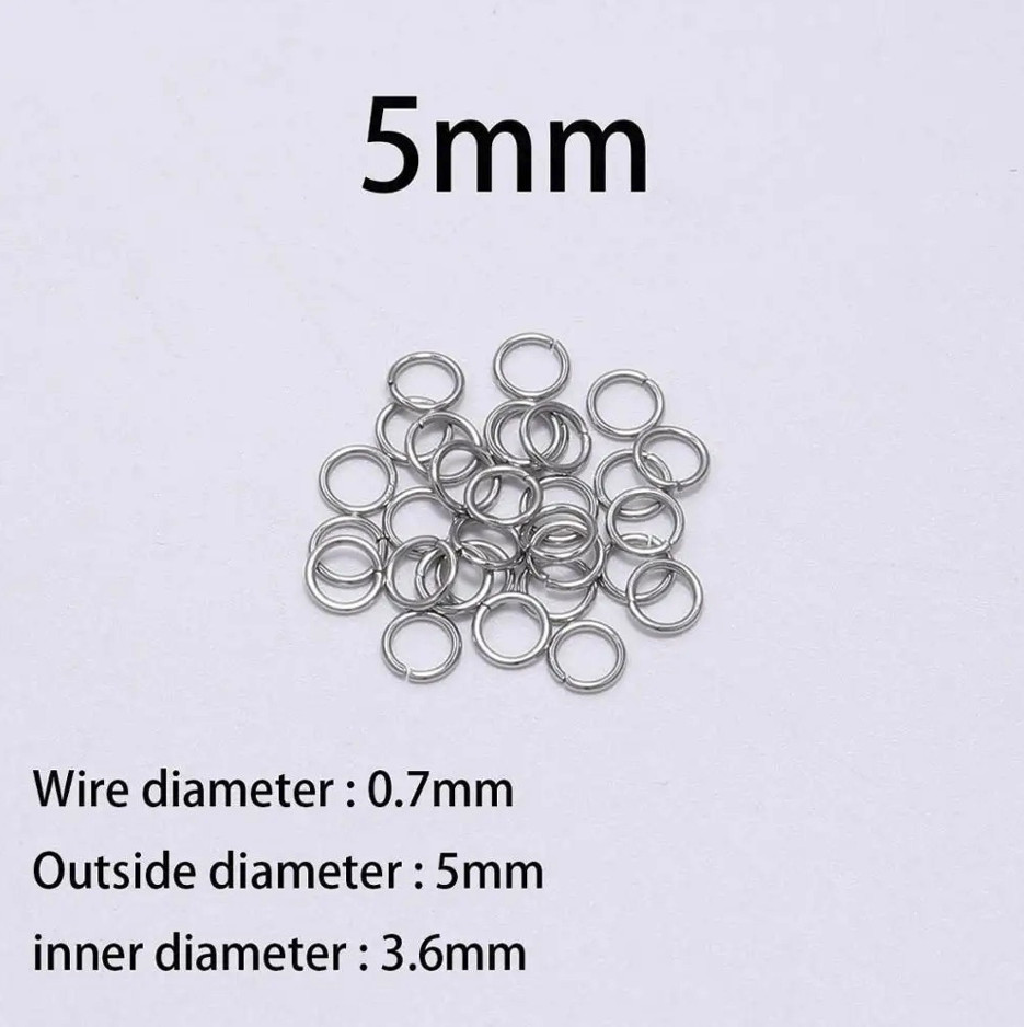 200pcs Stainless Steel Split Rings: 3–5mm Jump Rings for DIY Jewelry - NEW