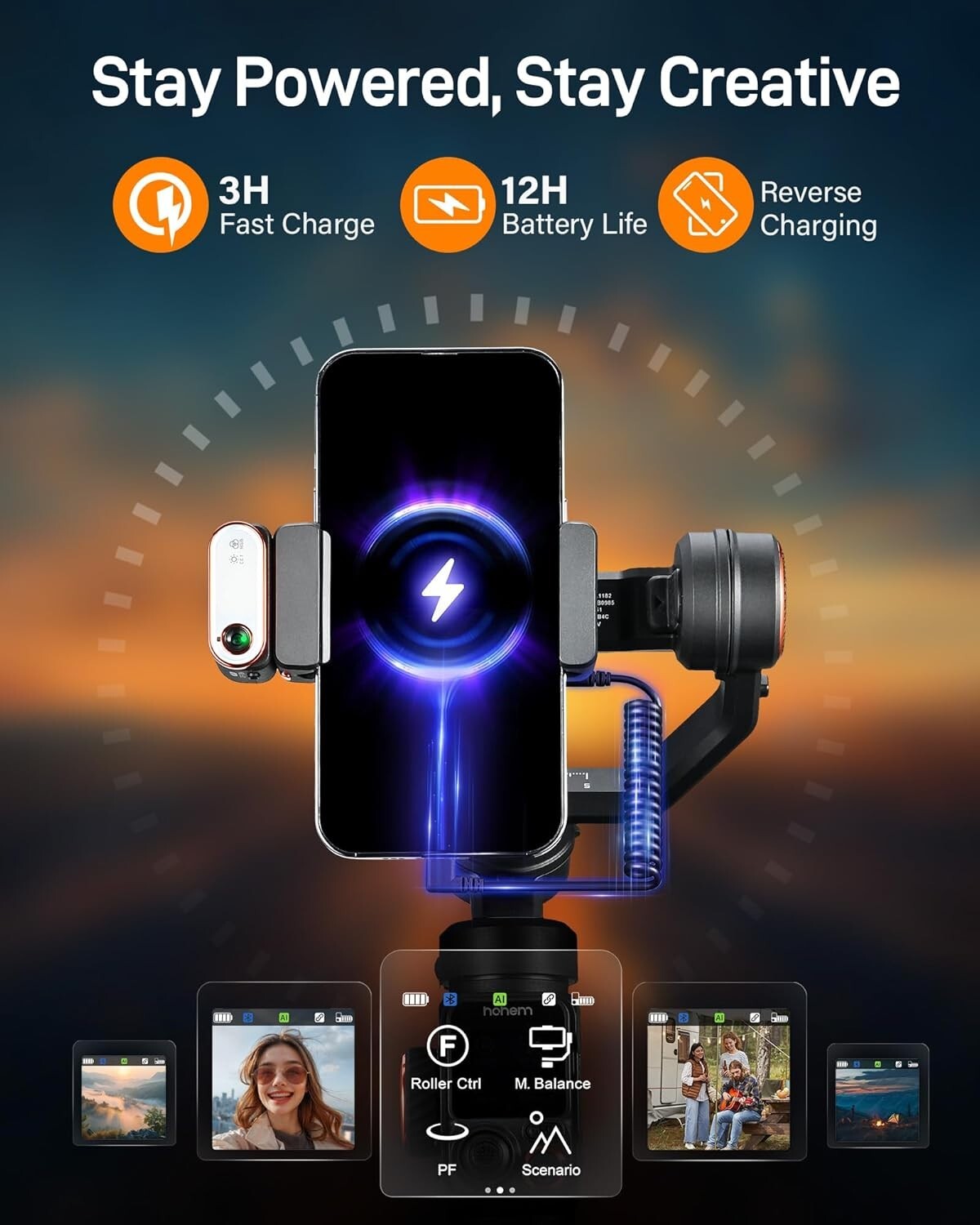 hohem iSteady M7 Gimbal Stabilizer for iPhone Phone Gimbal with AI Tracking