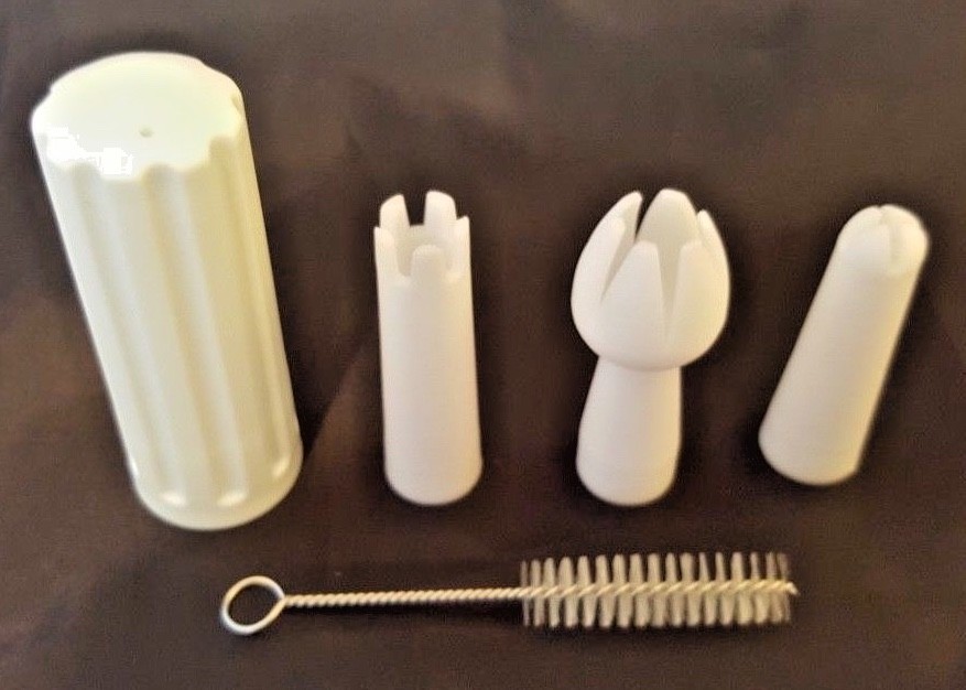 Whipped Cream Whipper parts 8g Charger Holder, 3 Tips + brush BOX kit PBXKT
