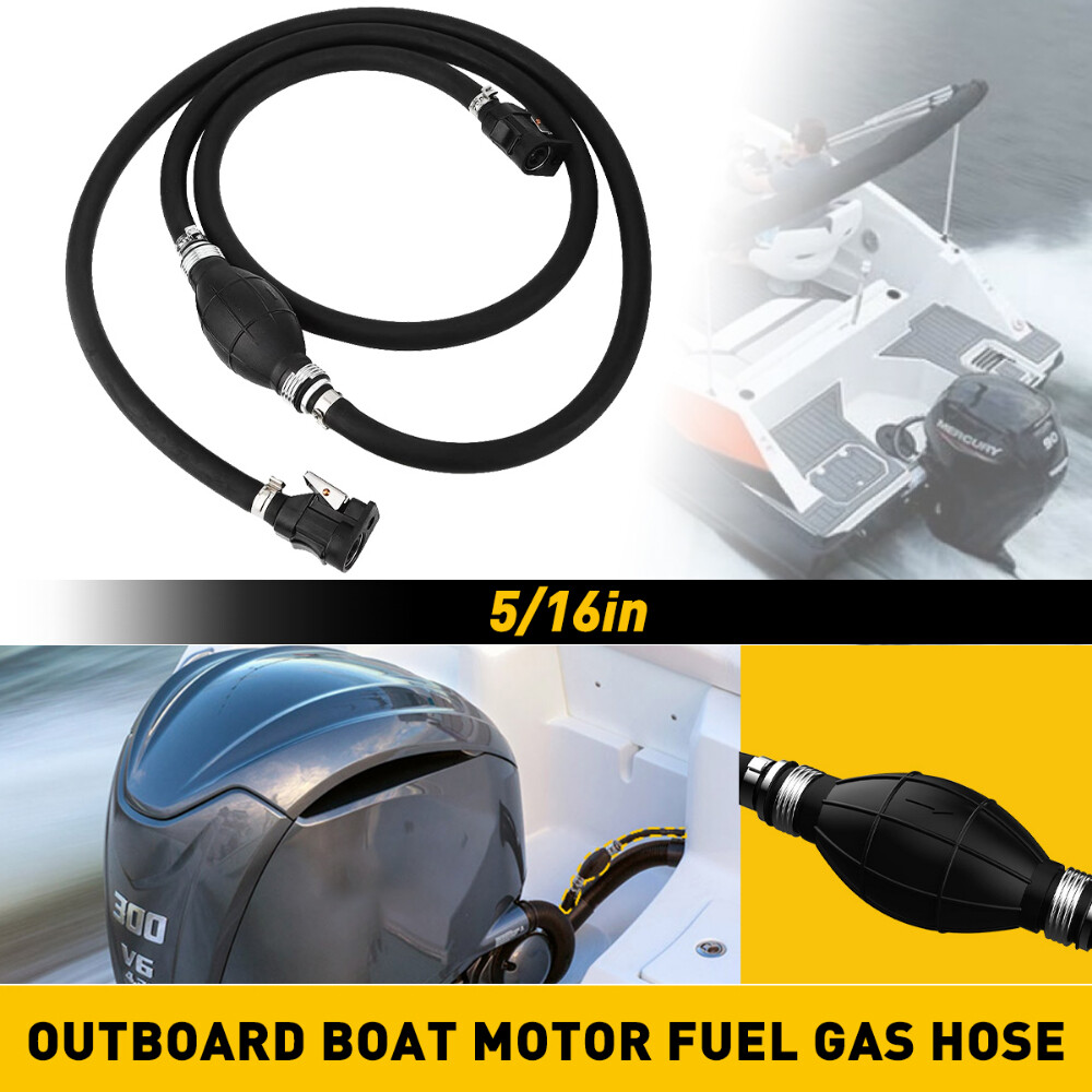 5/16" Gas Hose Fuel Line Assembly Primer Bulb Universal for Boat OUTBOARD Marine