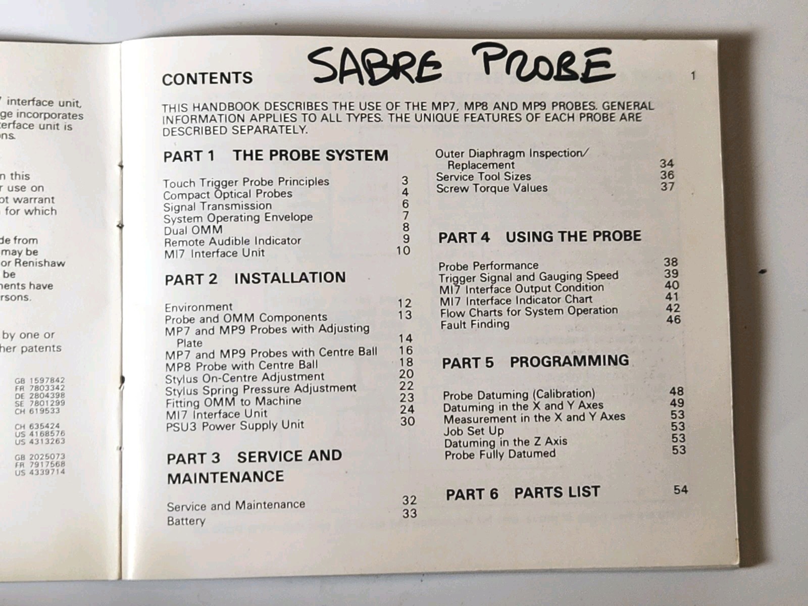 Renishaw MP3 Saber Probe Imp Arm Housing With Box Instructions And Accessories