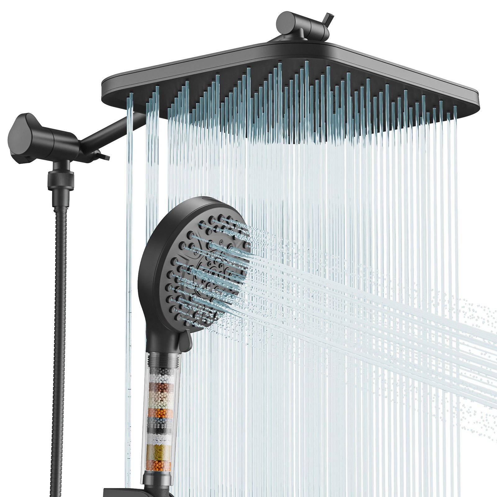 JOMOO Filtered High Pressure Shower Head Combo 10 Spray 12" Rainfall
