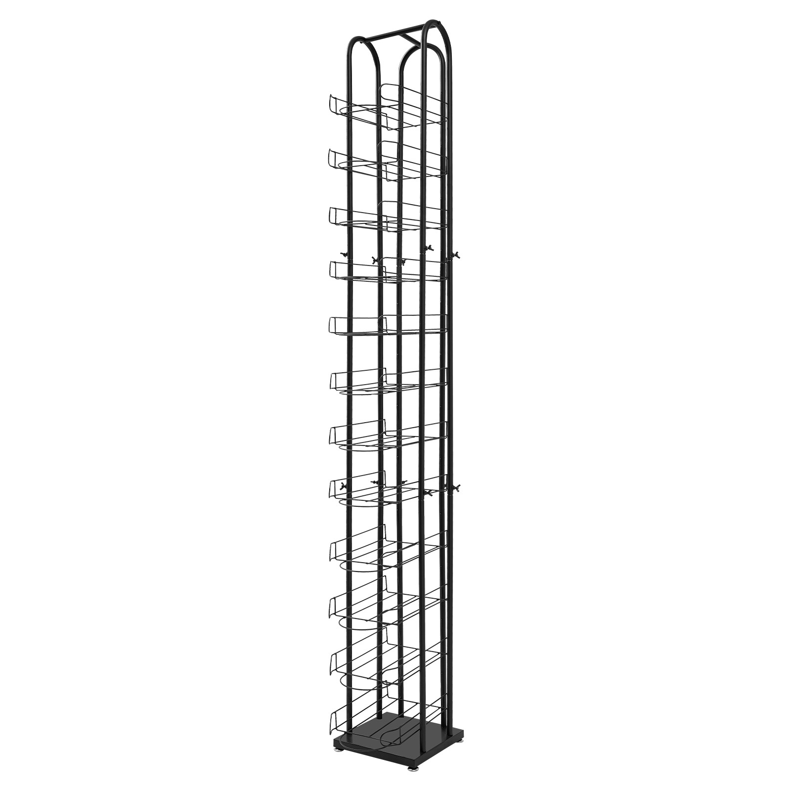12 Tiers Hat Display Rack Free Standing Metal Floor Caps Headwear Stand Black