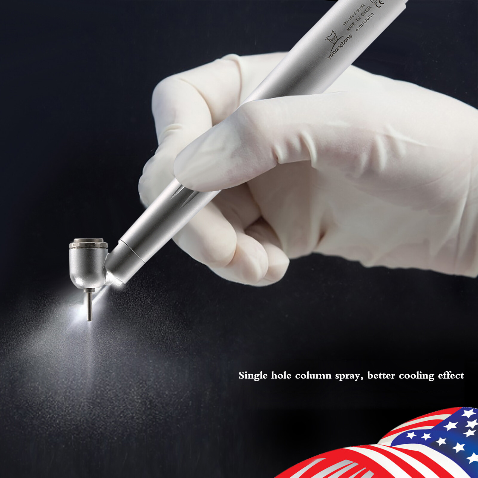 NSK Style Dental LED 45° Degree Surgical High Speed Handpiece Push Button 4 Hole