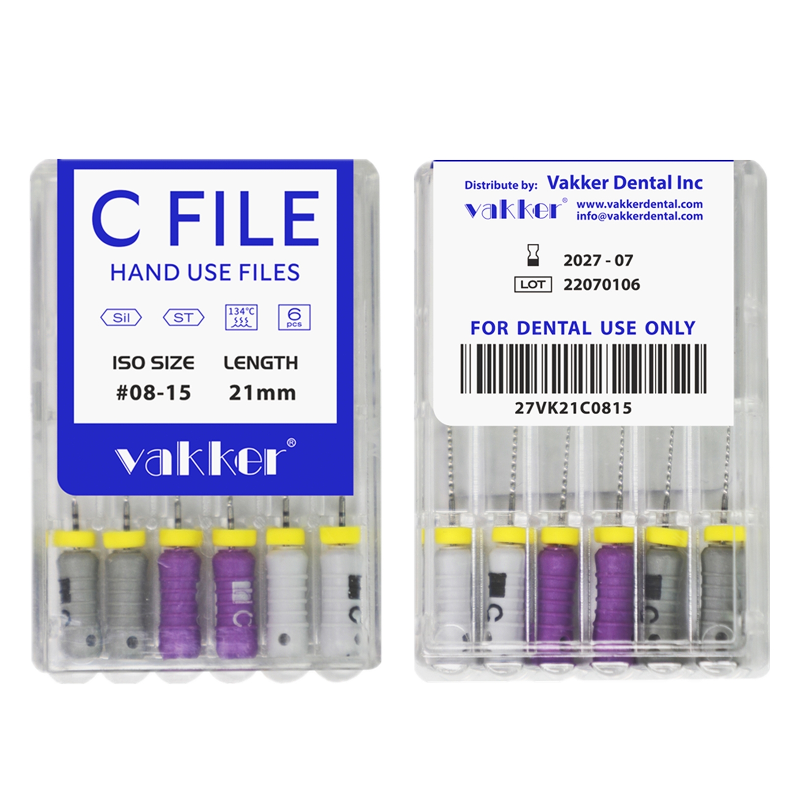 Dental Rotary Endodontic C-Files Stainless Steel C Files for Root Canal #8-15