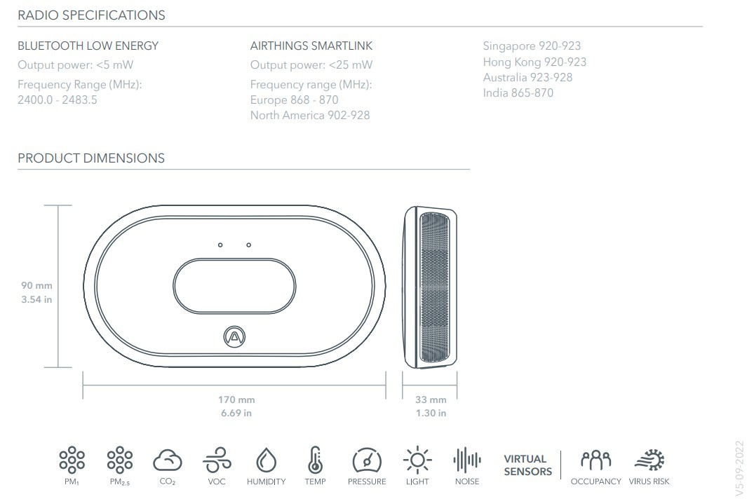 Airthings View Plus 2969 Business for Smart Air Quality Monitor-Free Shipping