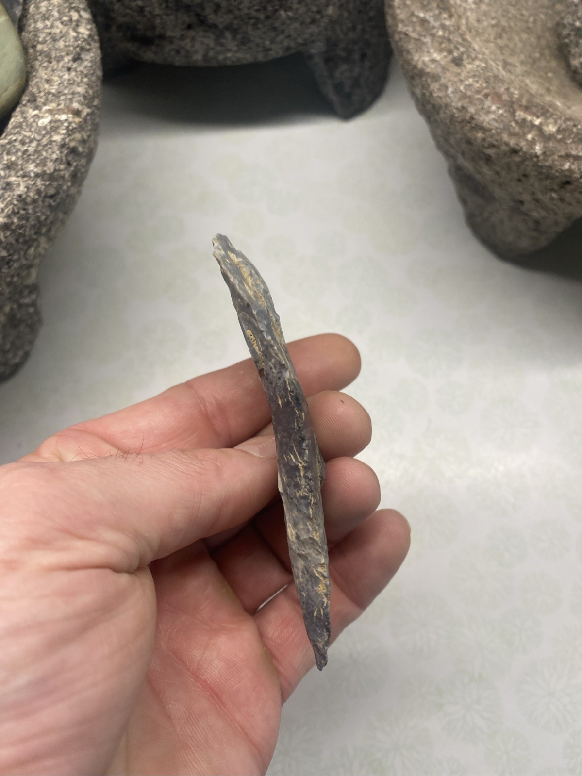 MLC s8257 3 7/8” Coshocton Archaic Cobbs Knife Arrowhead Ohio Stone Artifact