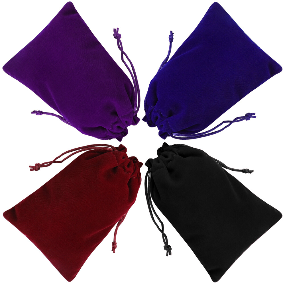 100Pc Lot Velvet Drawstring Velour Pouch Jewelry Baggie Ring Gift Bag Pouch Sets