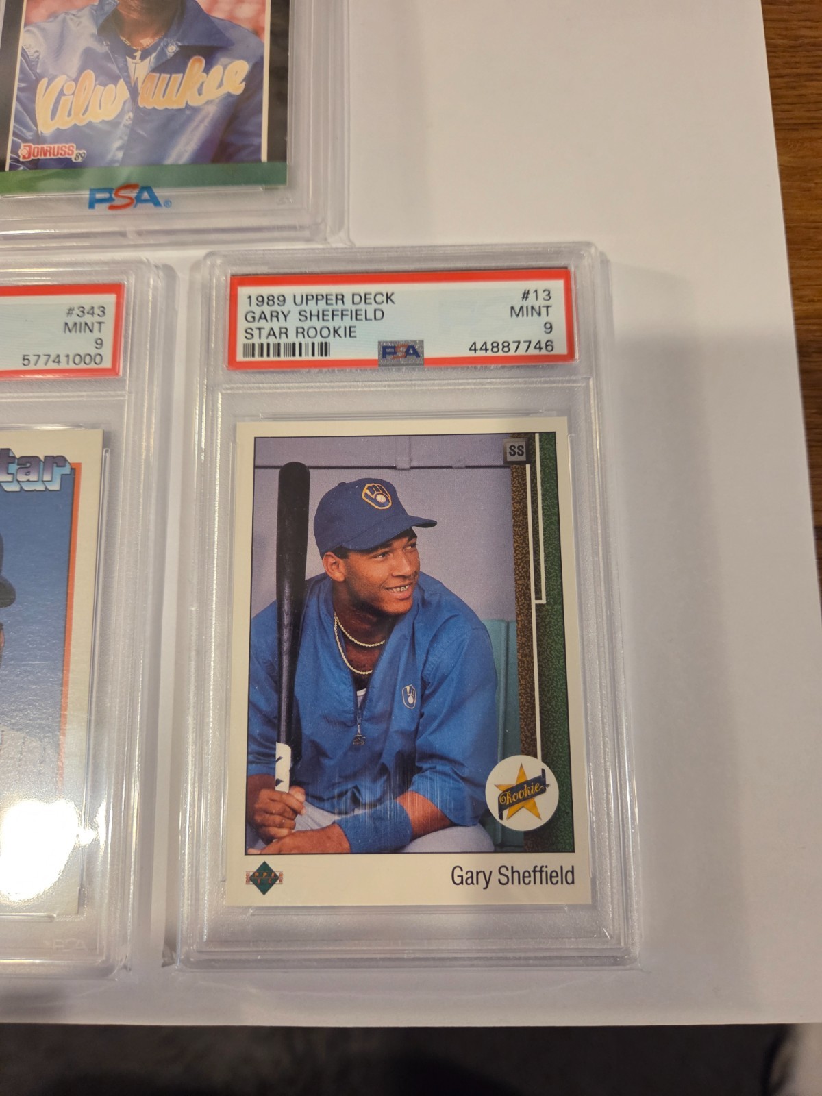1989 Bowman Topps Fleer Donruss Score Upper Deck (7) RC lot Gary Sheffield PSA 9