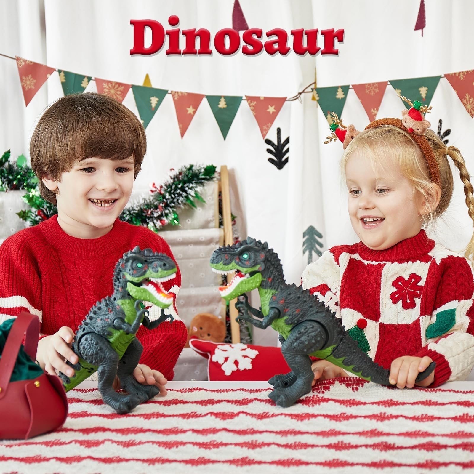 Electric Tyrannosaurus Rex Dinosaur Toy Gift with Spray Mist,Walking,Light,Sound