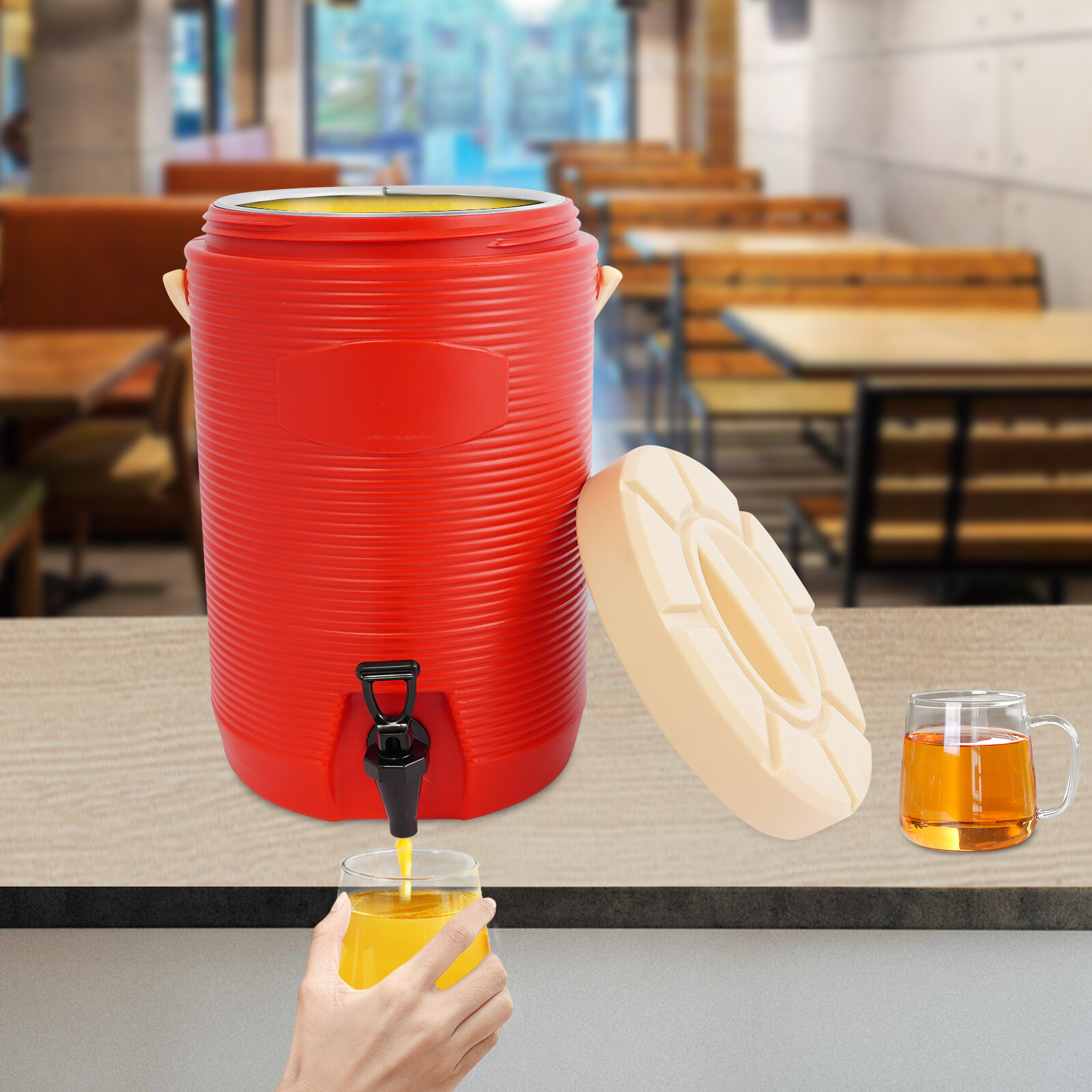 Stainless Steel Insulated Beverage Dispenser, Insulated Beverage Container 17L